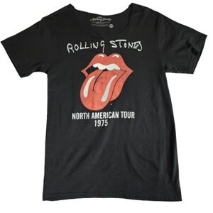 Rolling Stones Black Graphic T-Shirt Unisex Small Retro